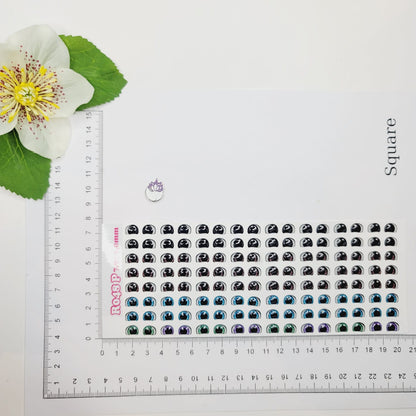 STY R048 Adhesive Resin Eyes for Clays Multicolor SM (7,9 x 9 mm) 64Pairs