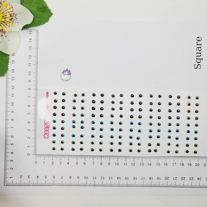 STY R017 Adhesive Resin Eyes for Clays Multicolor  Mini (4x5 mm) 72 Pairs