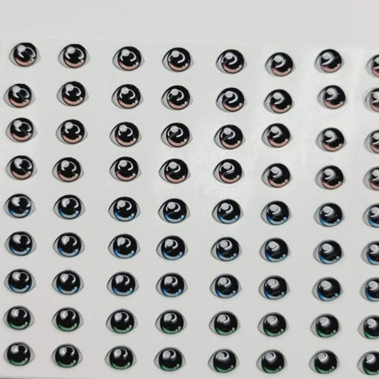 STY R016 Adhesive Resin Eyes for Clays Multicolor SM 72Pairs
