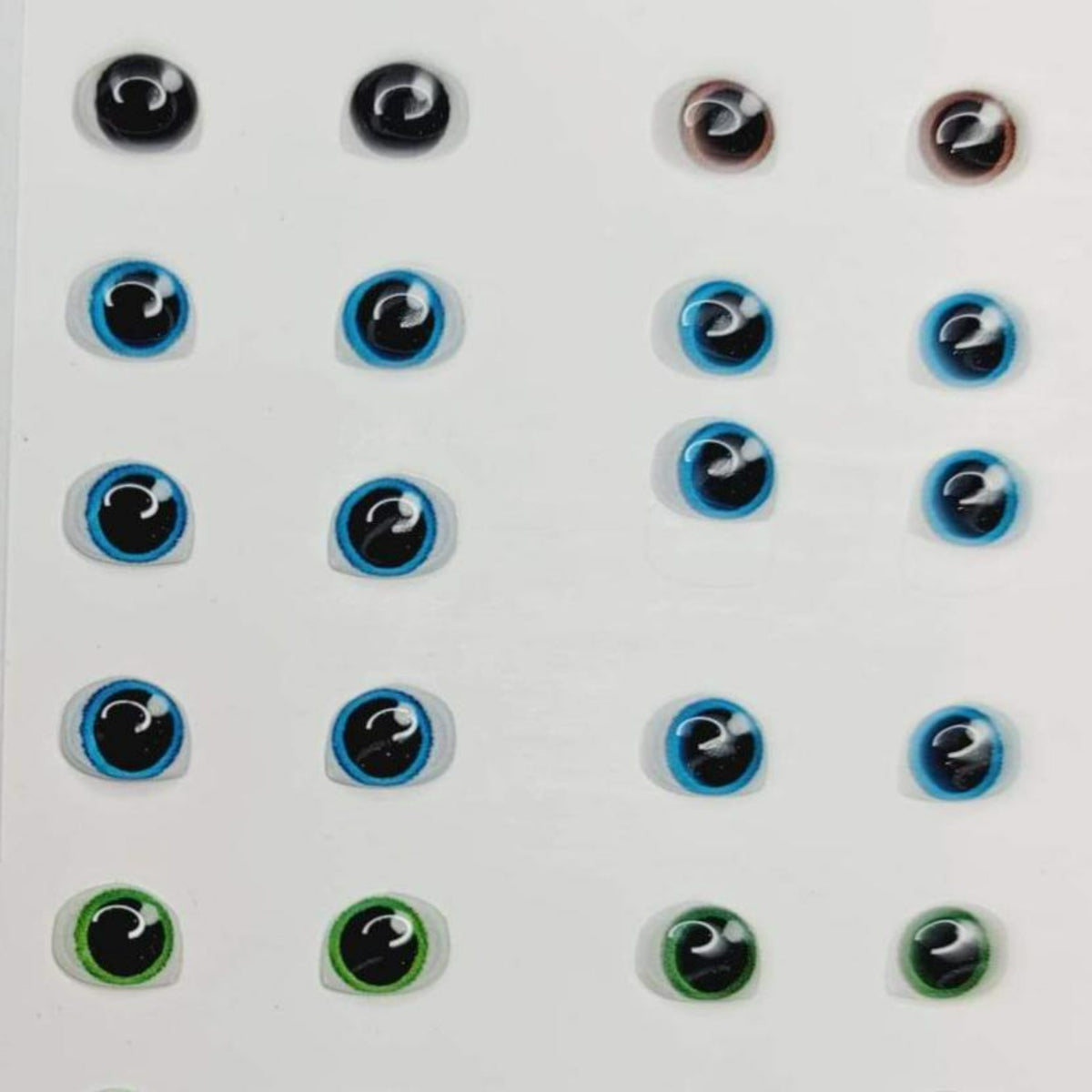 STY R017 Adhesive Resin Eyes for Clays Multicolor  Mini (4x5 mm) 72 Pairs