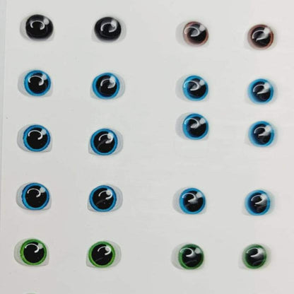 STY R017 Adhesive Resin Eyes for Clays Multicolor  Mini (4x5 mm) 72 Pairs