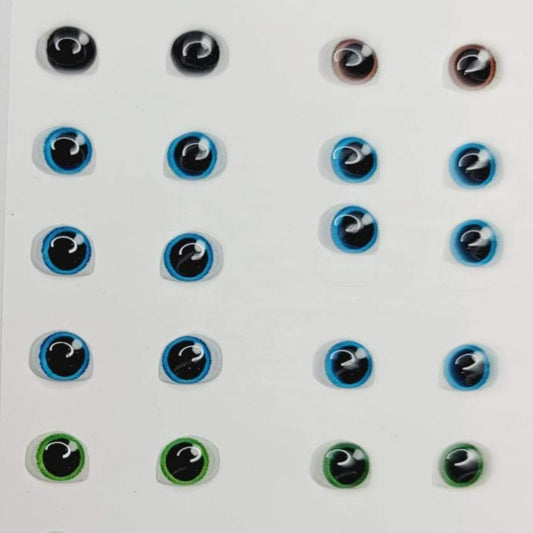 STY R017 Adhesive Resin Eyes for Clays Multicolor  Mini (4x5 mm) 72 Pairs