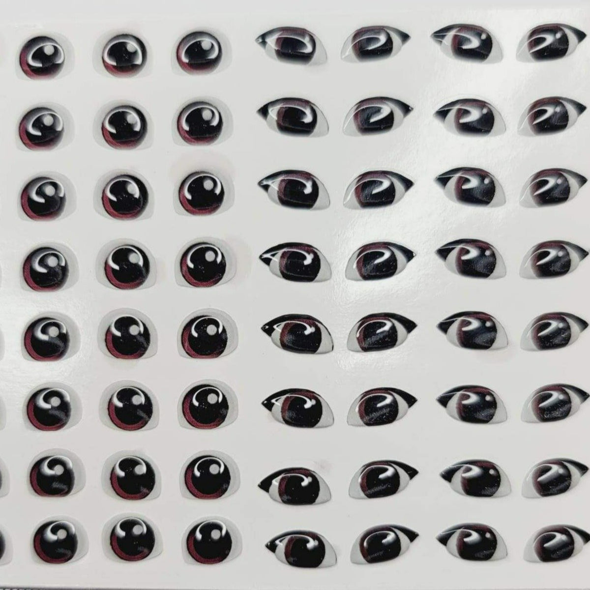 STY R006 Adhesive Resin Eyes for Clays Multicolor Combo P 64Pairs