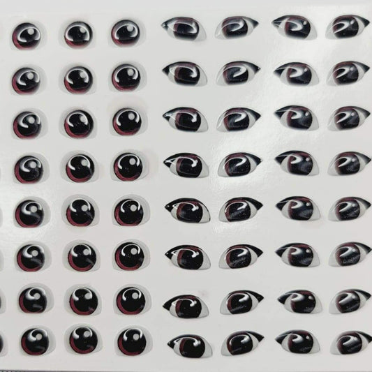 STY R006 Adhesive Resin Eyes for Clays Multicolor Combo P 64Pairs