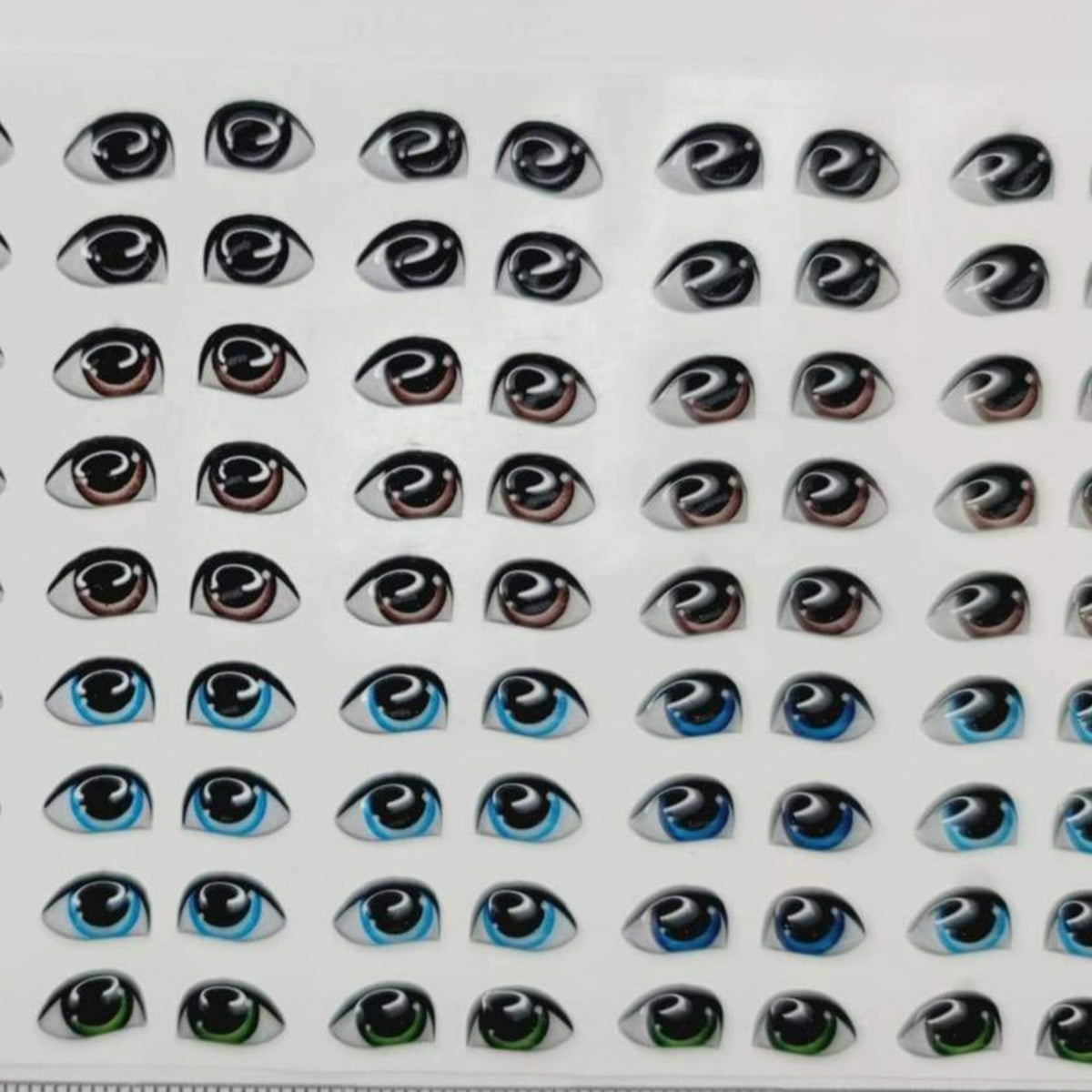 STY R046 Adhesive Resin Eyes for Clays Multicolor SM (5,5 x 8,3 mm) 72Pairs