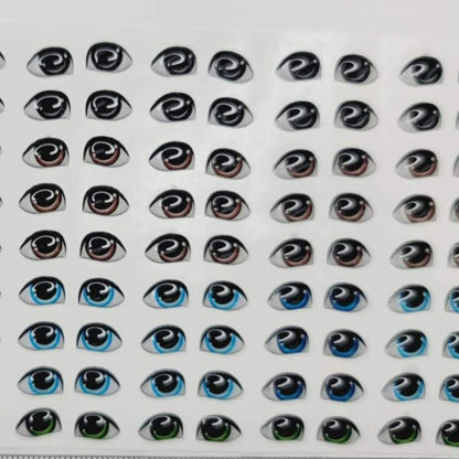 STY R046 Adhesive Resin Eyes for Clays Multicolor SM (5,5 x 8,3 mm) 72Pairs