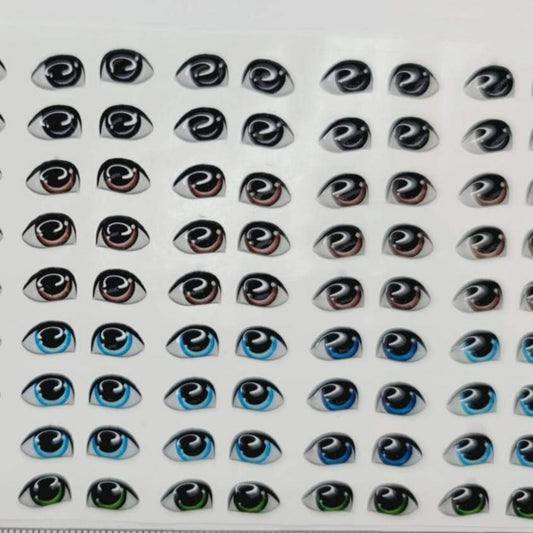STY R046 Adhesive Resin Eyes for Clays Multicolor SM (5,5 x 8,3 mm) 72Pairs