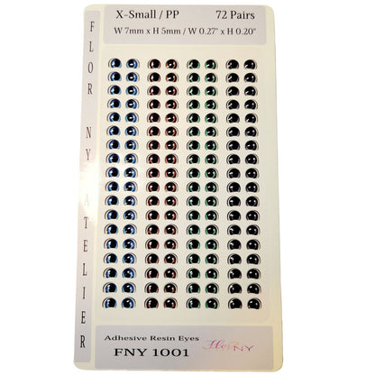 Adhesive Resin Eyes FNY 1001 - for use with Cold Porcelain Air Dry Clay, Polymer Clay, EVA, Felt, Fabric, Plaster, Paper, Ceramic and more