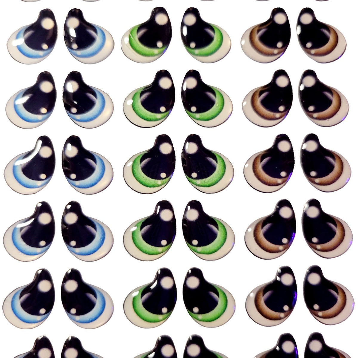 Adhesive Resin Eyes FNY 1003 - for use with Cold Porcelain Air Dry Clay, Polymer Clay, EVA, Felt, Fabric, Plaster, Paper, Ceramic and more