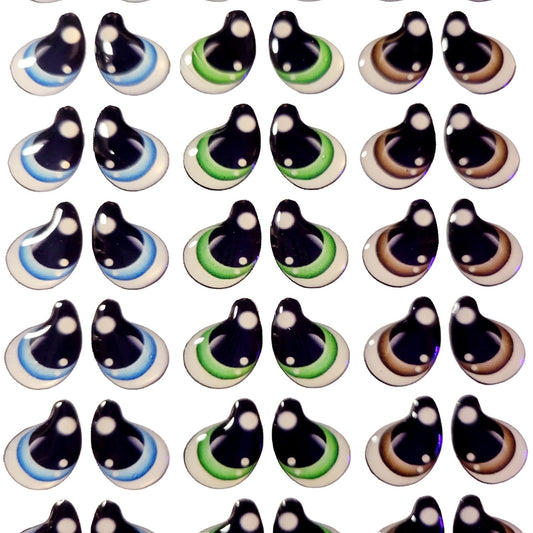 Adhesive Resin Eyes FNY 1003 - for use with Cold Porcelain Air Dry Clay, Polymer Clay, EVA, Felt, Fabric, Plaster, Paper, Ceramic and more