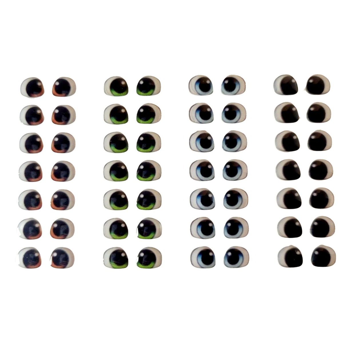 Adhesive Resin Eyes FNY 1002 - for use with Cold Porcelain Air Dry Clay, Polymer Clay, EVA, Felt, Fabric, Plaster, Paper, Ceramic and more