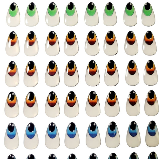 F#1007 Adhesive Resin Eyes - for use with Cold Porcelain Air Dry Clay, Polymer Clay, EVA, Felt, Fabric, Plaster, Paper, Ceramic and more