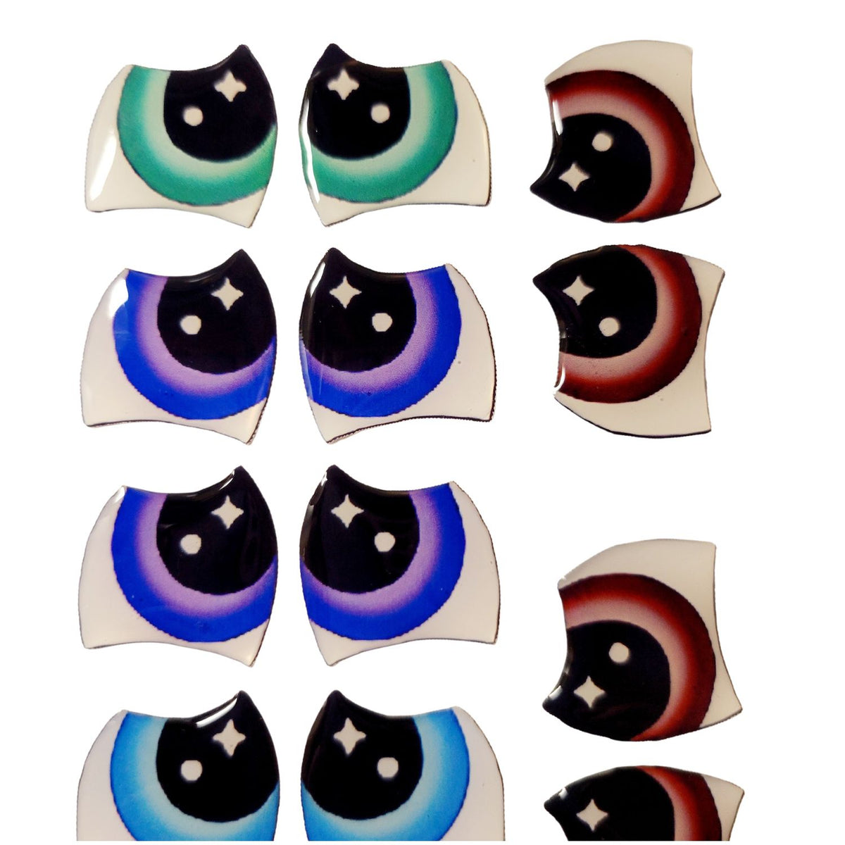 Adhesive Resin Eyes FNY 1005 - for use with Cold Porcelain Air Dry Clay, Polymer Clay, EVA, Felt, Fabric, Plaster, Paper, Ceramic and more