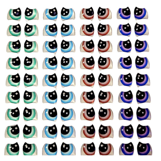F#1005 Adhesive Resin Eyes - 3 sizes - for use with Clay, EVA, Felt, Fabric and more