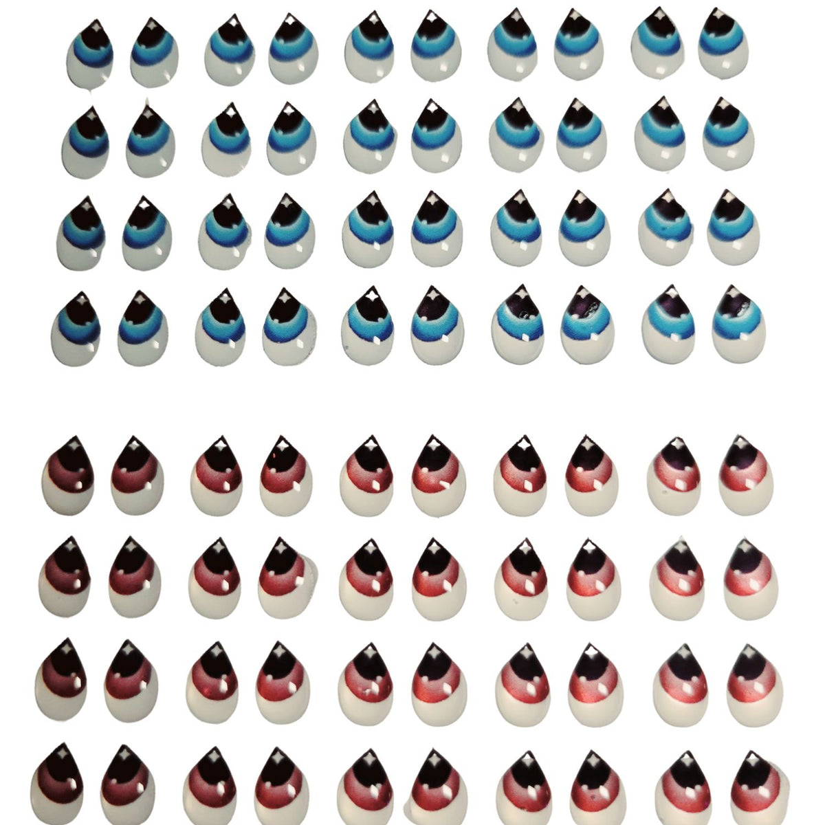 Adhesive Resin Eyes FNY 1004 - for use with Cold Porcelain Air Dry Clay, Polymer Clay, EVA, Felt, Fabric, Plaster, Paper, Ceramic and more