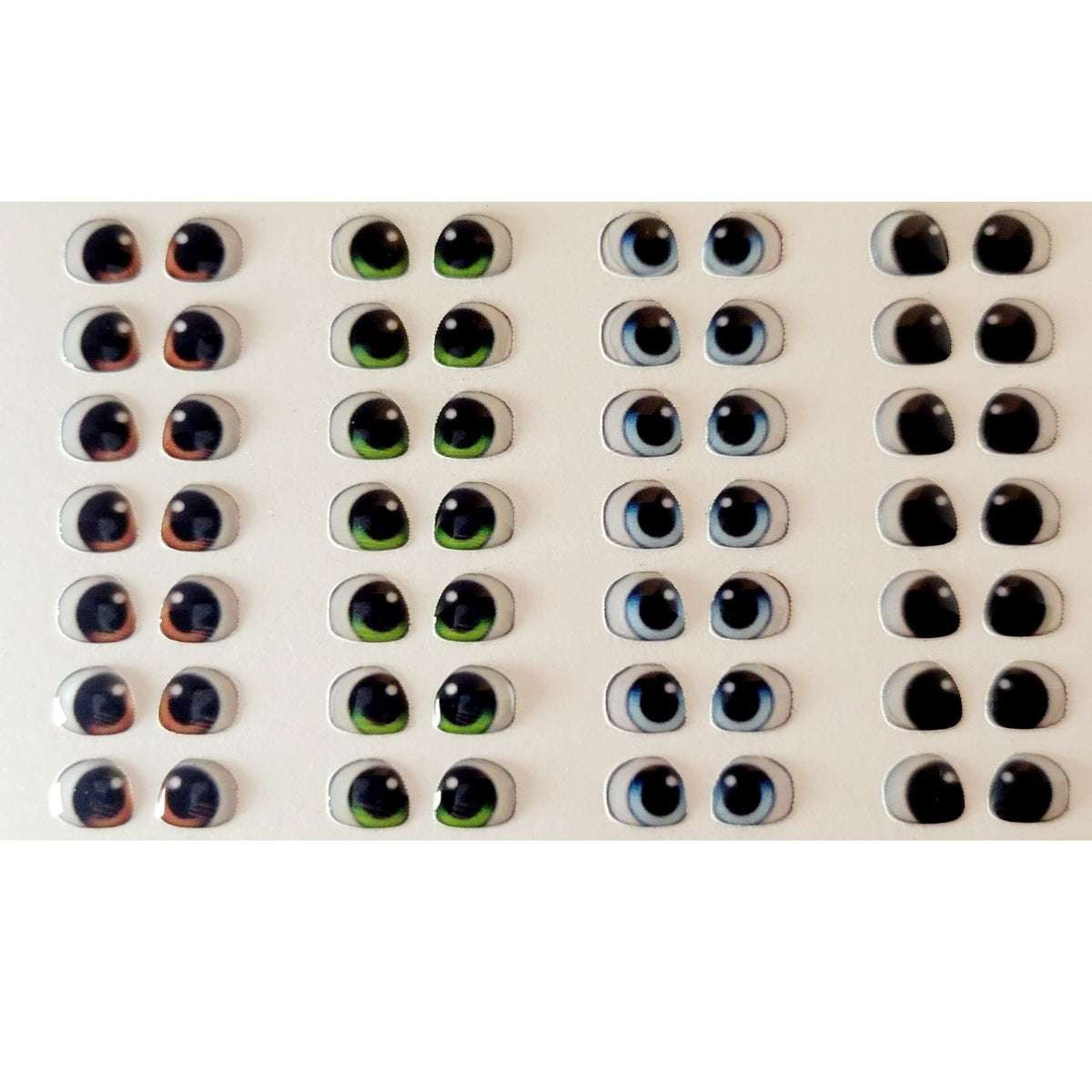 Adhesive Resin Eyes FNY 1002 - for use with Cold Porcelain Air Dry Clay, Polymer Clay, EVA, Felt, Fabric, Plaster, Paper, Ceramic and more