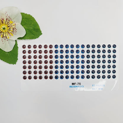 MF 75 Adhesive Resin Eyes for Clays  P (8X7 mm) 63 Units