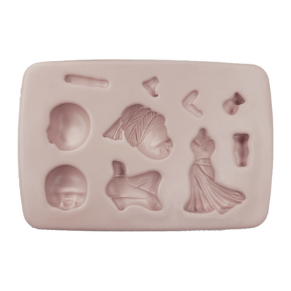 F#158 African Doll 1  Silicone Mold