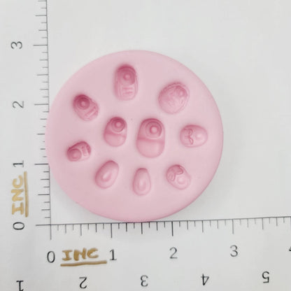 F#130 Adorable Mini Shoes Silicone Mold