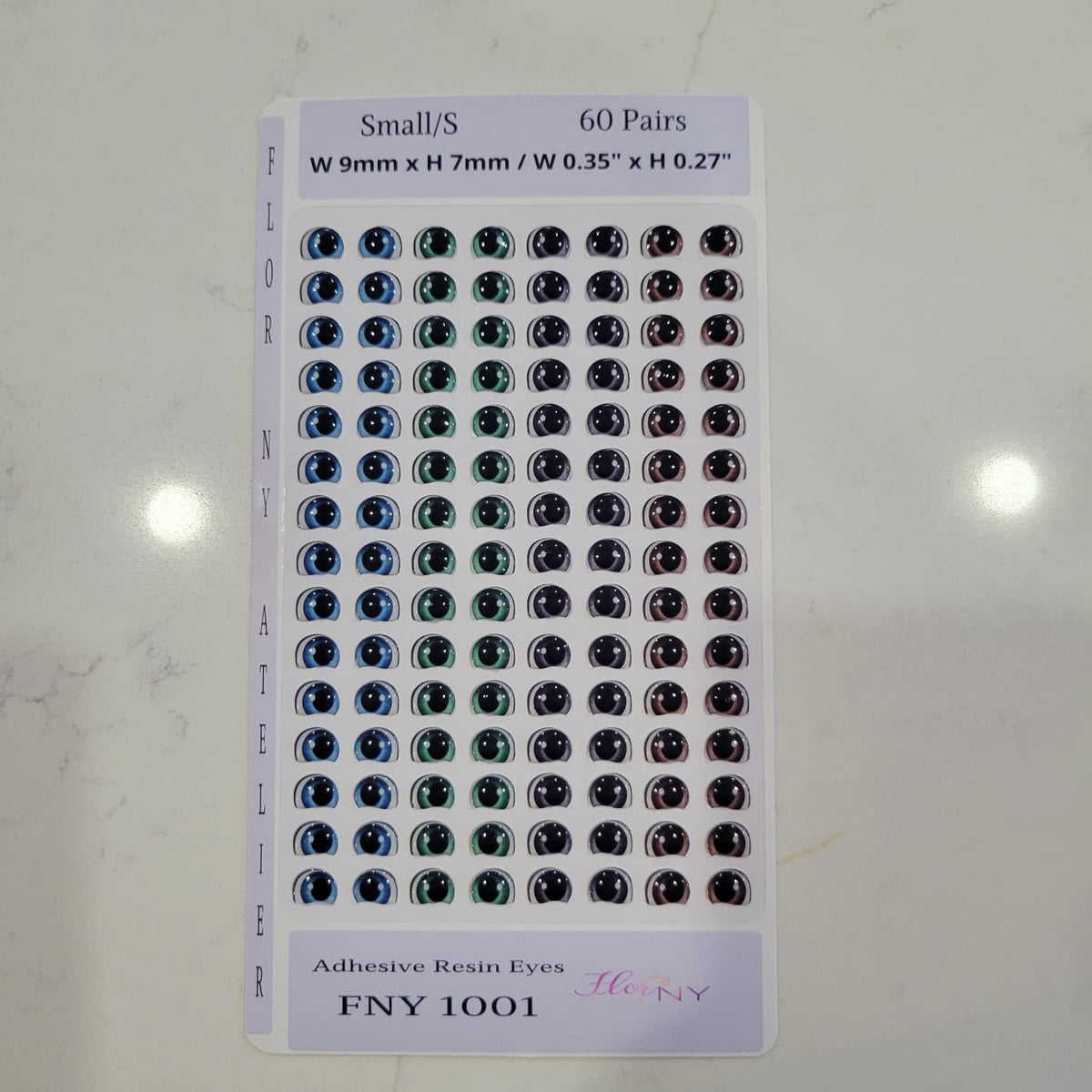 Adhesive Resin Eyes FNY 1001 - for use with Cold Porcelain Air Dry Clay, Polymer Clay, EVA, Felt, Fabric, Plaster, Paper, Ceramic and more