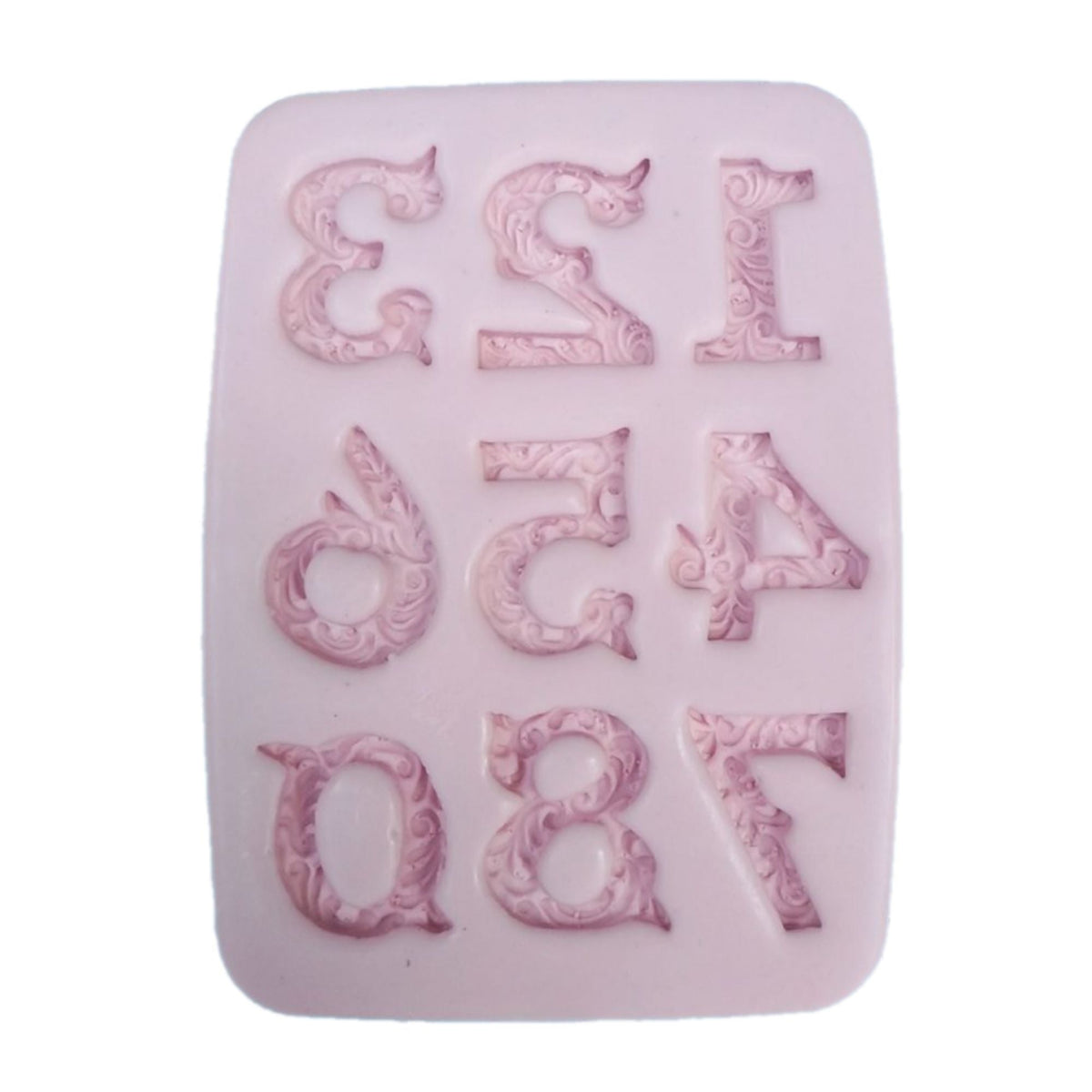 F#109 Decorative Numbers  silicone Mold
