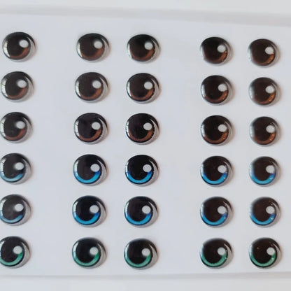 STY R029 Adhesive Resin Eyes for Clays Multicolor SM (10x10mm) 30Pairs