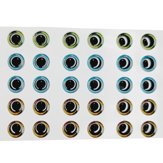 STY R047 Adhesive Resin Eyes for Clays Multicolor  LG (12mm) 25 Pairs