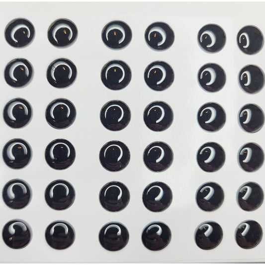 STY R027 Adhesive Resin Eyes for Clays Multicolor STY M (10mm) 36 Pairs
