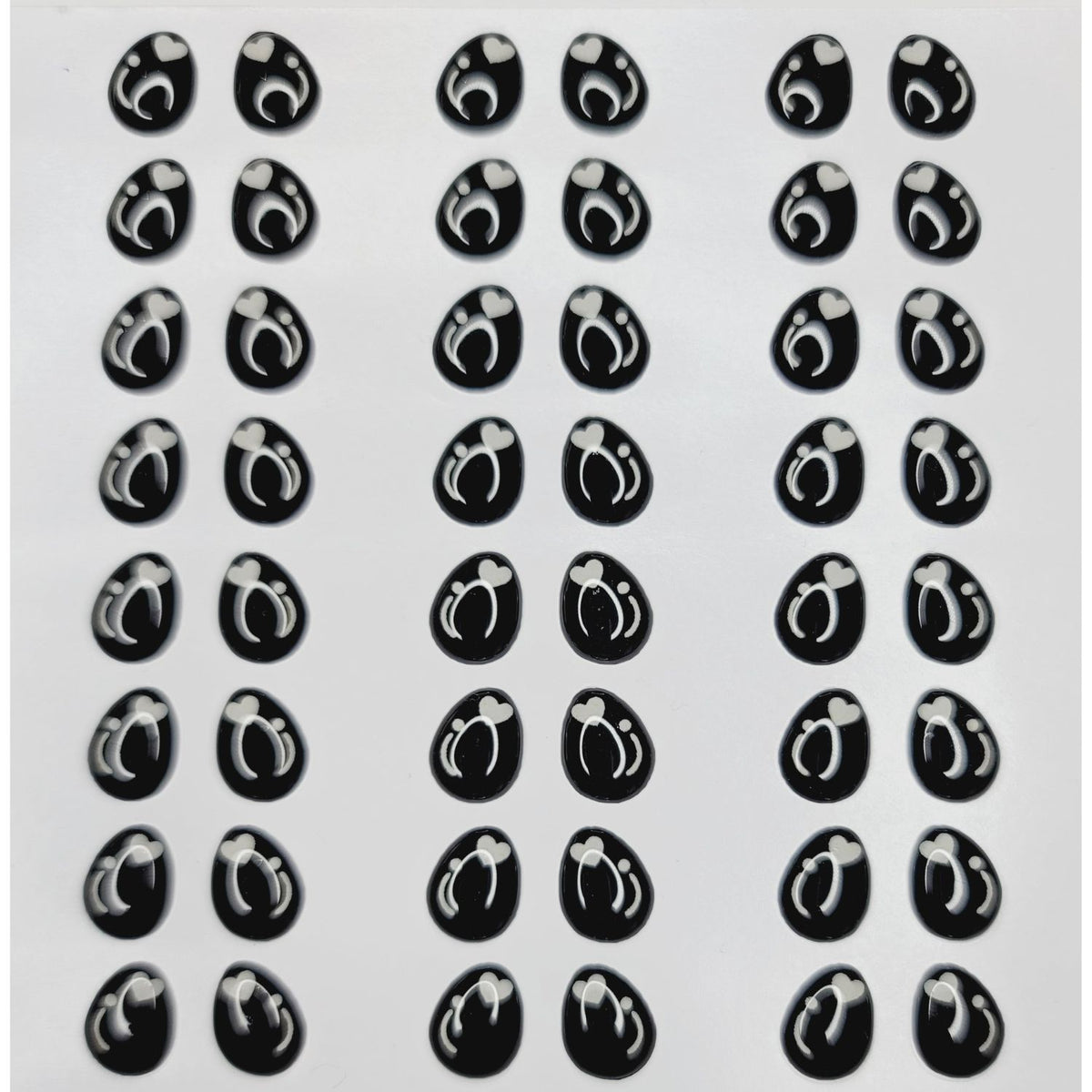 MF 260 Adhesive Resin Eyes for Clays (13mm x 12mm) - 48 Pairs