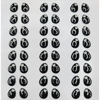MF 260 Adhesive Resin Eyes for Clays (13mm x 12mm) - 48 Pairs