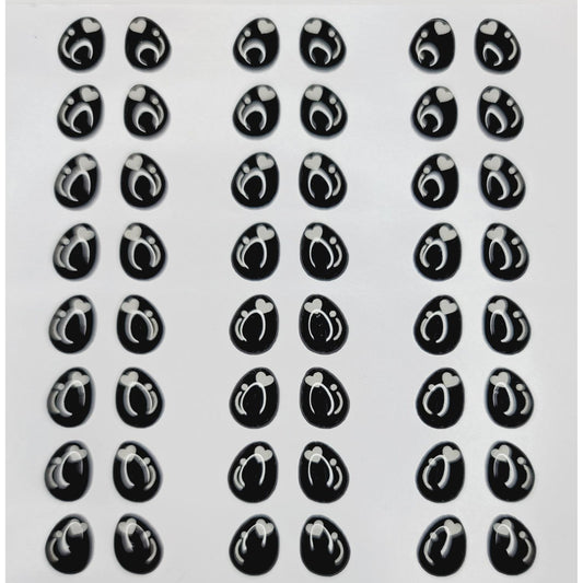 MF 260 Adhesive Resin Eyes for Clays (13mm x 12mm) - 48 Pairs