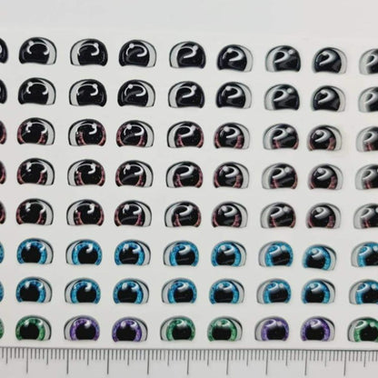 STY R048 Adhesive Resin Eyes for Clays Multicolor SM (7,9 x 9 mm) 64Pairs