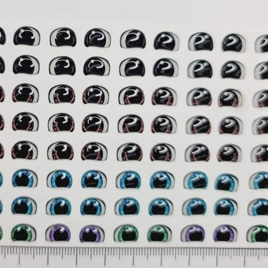 STY R048 Adhesive Resin Eyes for Clays Multicolor SM (7,9 x 9 mm) 64Pairs