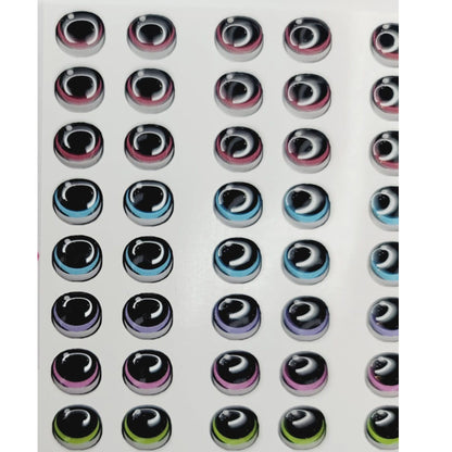STY R009 Adhesive Resin Eyes for Clays Multicolor Small (8x8,5 mm) - 49 Pairs