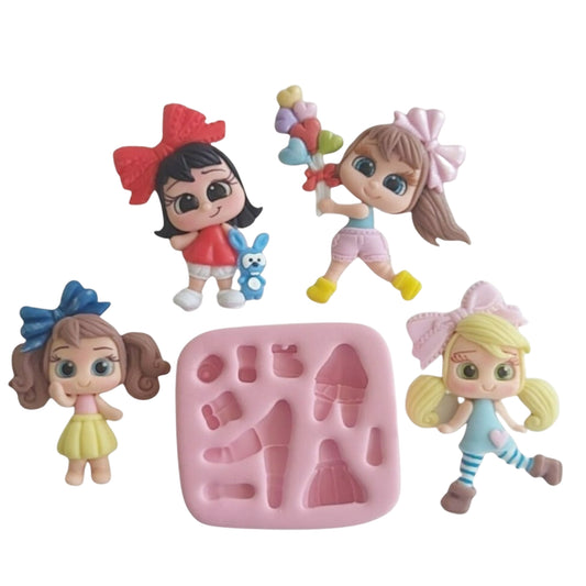 F#139 Adorable Little Dolls Silicone Mold
