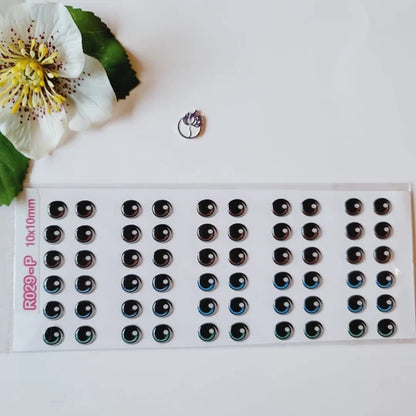 STY R029 Adhesive Resin Eyes for Clays Multicolor SM (10x10mm) 30Pairs