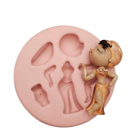F#159 African Doll 2  Silicone Mold