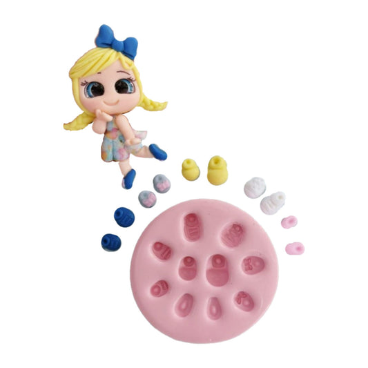 F#130 Adorable Mini Shoes Silicone Mold