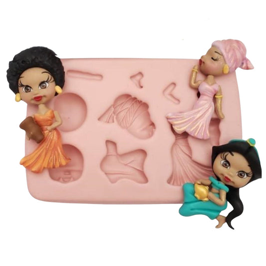 F#158 African Doll 1  Silicone Mold