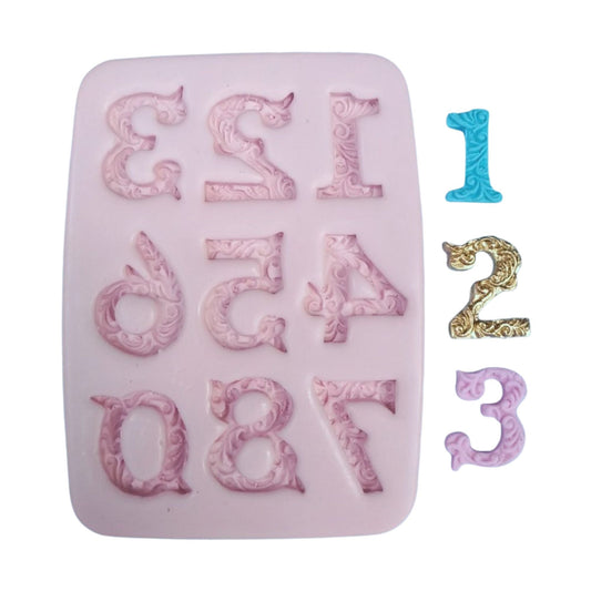 F#109 Decorative Numbers  silicone Mold