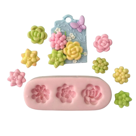 F#124 Mini  Succulents Silicone Mold