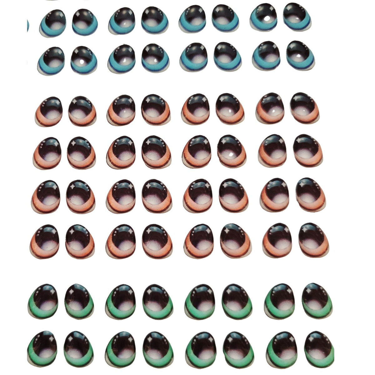 Adhesive Resin Eyes FNY 1006 - for use with Cold Porcelain Air Dry Clay, Polymer Clay, EVA, Felt, Fabric, Plaster, Paper, Ceramic and more