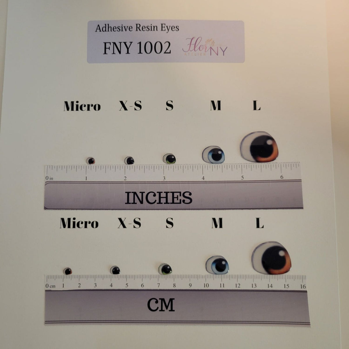 Adhesive Resin Eyes FNY 1002 - for use with Cold Porcelain Air Dry Clay, Polymer Clay, EVA, Felt, Fabric, Plaster, Paper, Ceramic and more