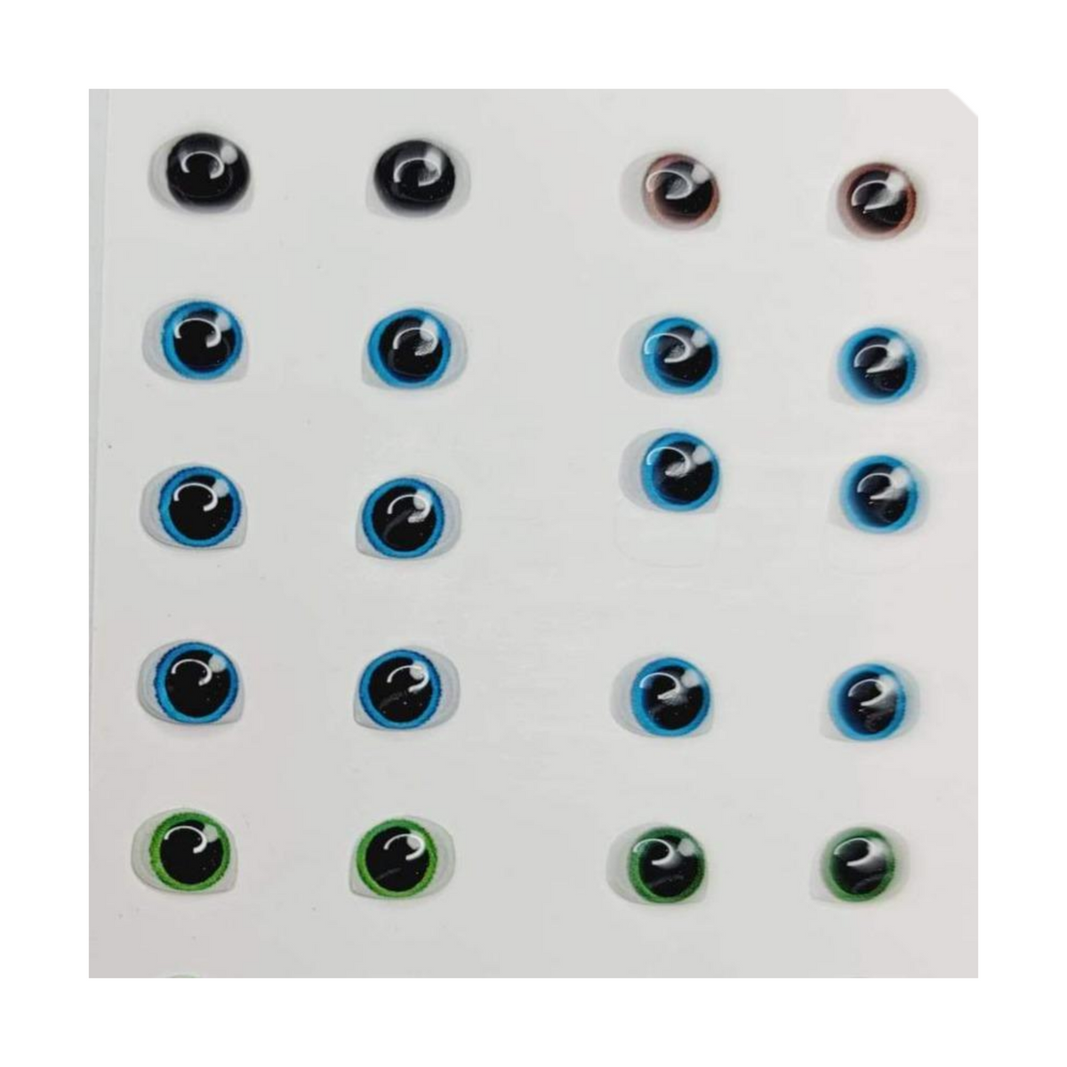 STY R017 Adhesive Resin Eyes for Clays Multicolor  Mini (4x5 mm) 72 Pairs