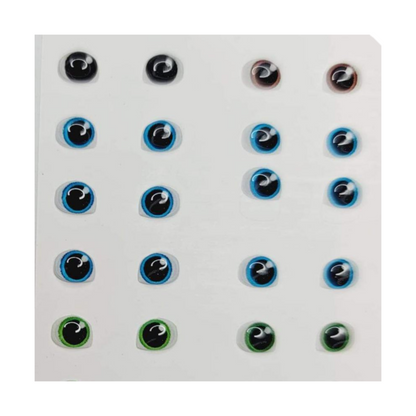 STY R017 Adhesive Resin Eyes for Clays Multicolor  Mini (4x5 mm) 72 Pairs
