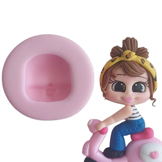 F#138 Doll Head with Mouth Silicone Mold