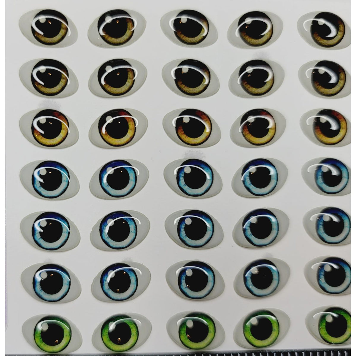 STY R004 Adhesive Resin Eyes for Clays Multicolor STY R004 M (9x12 mm) 42Pairs