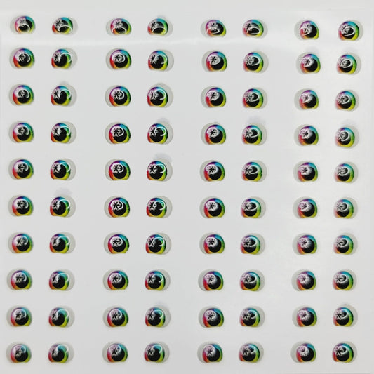 RICOS OJITOS C-003 Adhesive Resin Eyes for Clays Multicolor - 40 Pairs