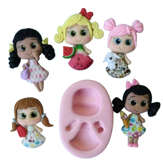 F#128 Cute Doll Silicone Mold